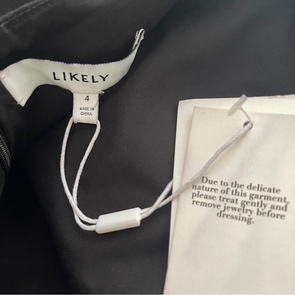 Likely Phillips Diamond Stud Detail Mini Dress Black New Size 4 - Picture 5 of 9